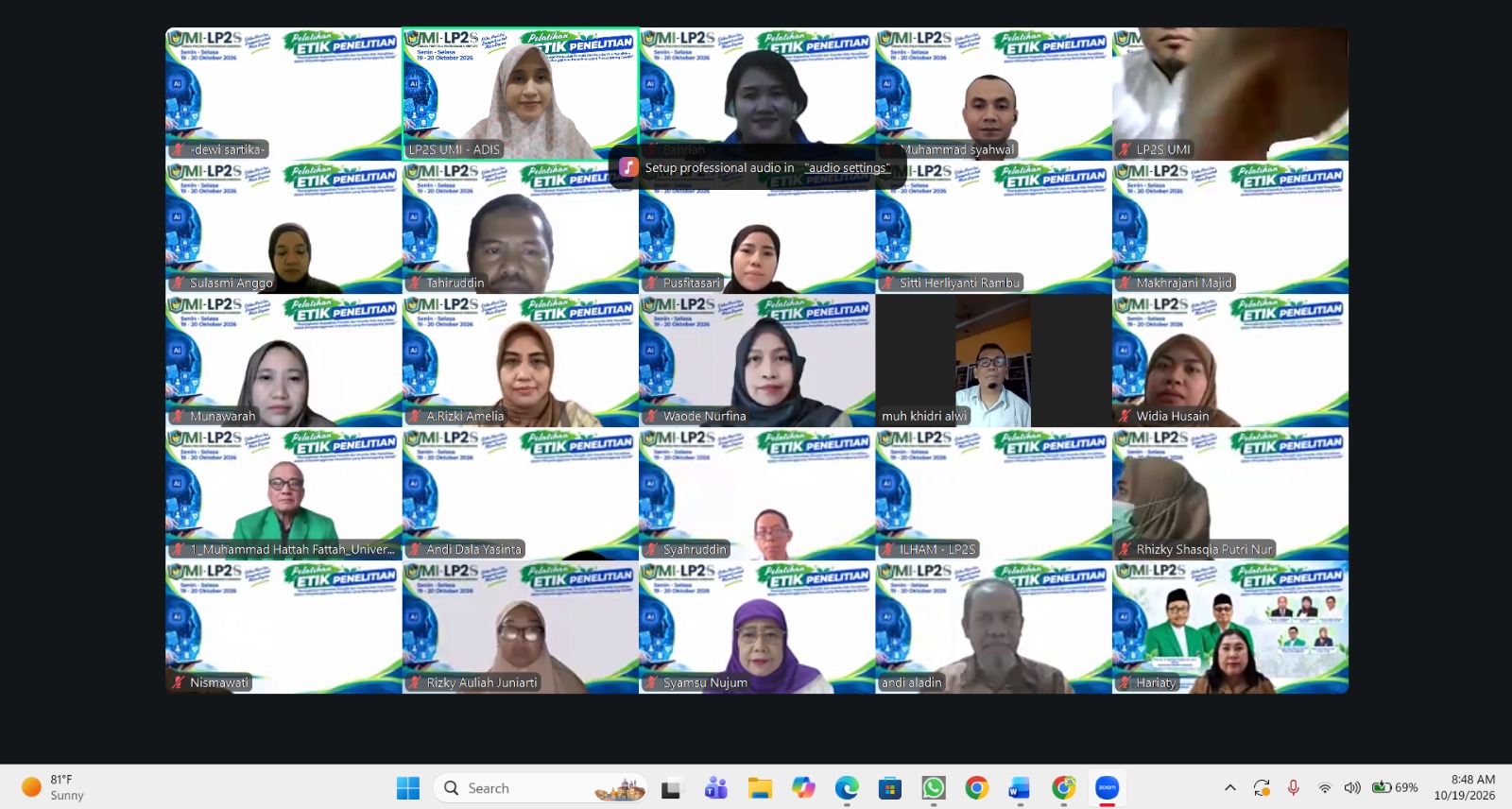 LP2S UMI Gelar Pelatihan Etik Penelitian untuk Perkuat Integritas dan Tanggung Jawab Peneliti